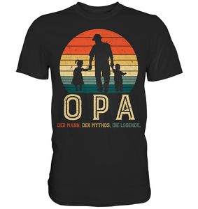 Opa Enkel und Enkelin Großvater Papa Vater T-Shirt - Premium Shirt – Black / S