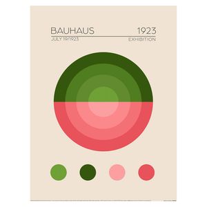 Emel Tunaboylu - bedruckt "Bauhaus Yesil Daire" PM7138 (50 cm x 40 cm) (Beige/Grün/Pink)