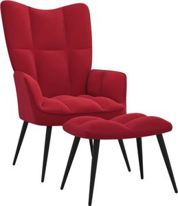 Prolenta Premium - Relaxačné kreslo s taburetom vínovo červený zamat