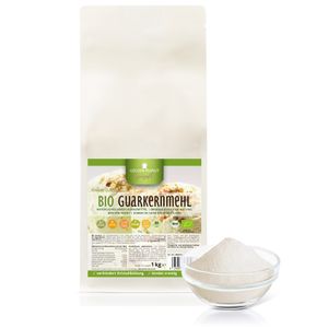 GOLDEN PEANUT Bio Guarkernmehl 3500 cps. BIO 1 kg - Guar Gum, glutenfreies Verdickungsmittel, Hydrokolloid