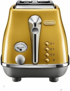 De’Longhi Icona Capitals, 2 Scheibe(n), Gelb, Edelstahl, Tasten, Drehregler, 900 W, 220 - 240 V
