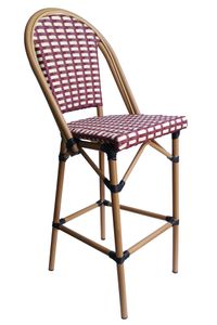 SIT Möbel Barhocker | Rattan-Optik beige-rot | Gestell Aluminium natur | wetterfest | B 55 x T 46 x H 117 cm | 02473-25 | Serie SIT&CHAIRS