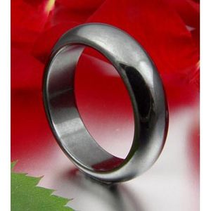 Ring aus echtem Hämatit grau dunkelgrau glatt rund Hämatitring Steinring Uni