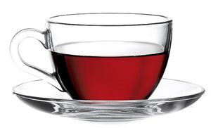 Pasabahce 97948 (Basic) Reihe – Kaffee Tassen mit Untertassen Set Tee Gläser