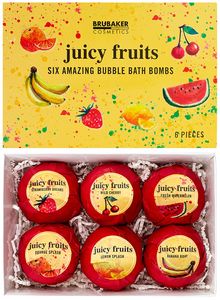 6er Set Badebomben BRUBAKER Cosmetics "Juicy Fruits" - Handgemacht - Vegan - Glutenfrei - Parabenfrei