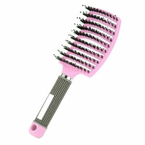 C02 Borste & Nylon Detangle Haarbürste Männer und Frauen Haar Kopfhaut Massage Kamm Bürste Werkzeug Rosa