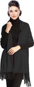 Pashmina Stola Damen Schultertuch Schal  Hochzeit Abendkleid Dirndl festlich elegant - Schwarz