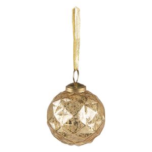 Clayre & Eef Weihnachtskugel Ø 7 cm Goldfarbig Glas