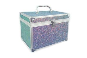 Kozmetický kufrík s trblietkami meniacimi farbu - modro-fialovo-ružová žiara