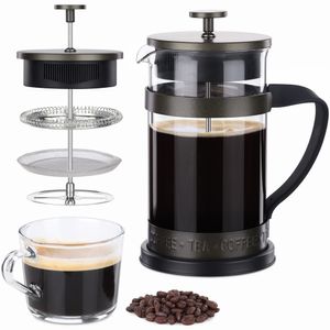 Navaris French Press Kaffeebereiter mit Edelstahl Filter - 1000ml Stempelkanne - 1l Kaffeezubereiter Presskanne - große Kaffeekanne - auch für Tee