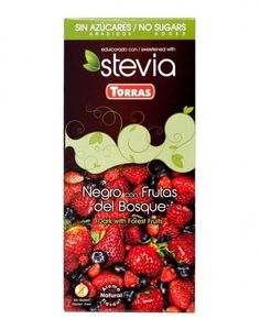 Dunkle Schokolade mit Waldfrüchten und Stevia 125g TORRAS