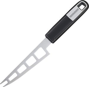 FACKELMANN Käsemesser 27 cm SENSE, Käseschneider für Weichkäse mit rutschfestem und ergonomischem Soft-Touch-Griff aus Kunststoff (Farbe: Silber/Schwarz)