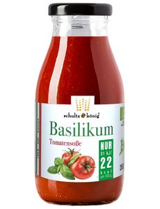 BasilikumTomatensoße - 22kcal pro 100g - Glutenfrei und Vegan 250g