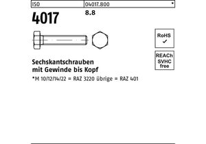 Sechskantschraube ISO 4017 VG M 3 x 25 8.8