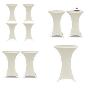 vidaXL Stehtischhussen 4 Stk. Ø 80 cm Creme Stretch - Tischdecke - Tischdecken - Stehtischhusse - Stehtischhussen