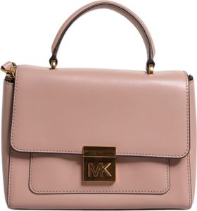 Michael Kors Pink Leder Logo Plaque Crossbody Mindy Tas