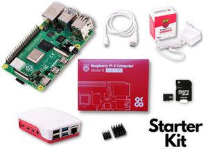 Raspberry Pi 4 Modell Model B 8GB RAM Full Starter Kit | Inkl. original Pi4 Gehäuse, offizielles Netzteil, Kühlkörpersatz, 1m microHDMI-Kabel, microSD Karte