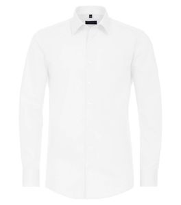 REDMOND City Herren Businesshemd Langarm Kentkragen Variomanschette Comfort Fit Baumwolle uni Weiß XL