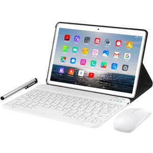 TOSCIDO Tablets 10 Zoll Octa-core mit Tastatur und Maus, Android 10.0, 1.6Ghz, 4 GB RAM, 64 GB ROM, Dual SIM, 5G WiFi, Bluetooth 5.0, GPS, M863, Farbe:Silber