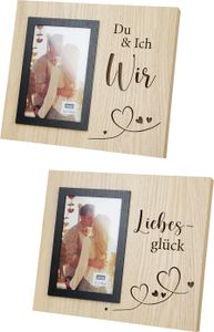 Gilde MDF LED Fotorahmen "Liebesglück" VE 4 so 44645