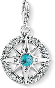 Thomas Sabo 1773-646-17 Charm-Anhänger Damen Kompass Türkis Sterling-Silber