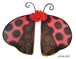 Flügel Schmetterling ca. 46 x 43 cm schwarz/rote Flügel mit schwarzen Punkten und roter Blume