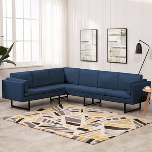 【Neu】Ecksofas Ecksofa Blau Stoff Gesamtgröße:255 x 199,5 x 62,5 cm BEST SELLER-Möbel-Sofas im Landhaus-Stil