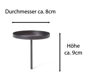 Novaliv 4x Kerzenpick Flach, 8 cm SCHWARZ