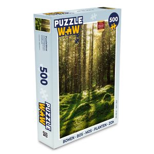 MuchoWow® Puzzle 500 Teile Bäume - Wald - Moos - Pflanzen - Sonne - Natur - Denken - Spiel - Toy