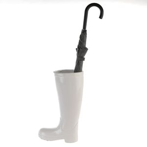 Stojan na deštníky Casablanca, gumové holínky, "Boots", keramika, bílá, , d. 11 cm, š. 26 cm, v. 45 cm 86763
