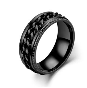 INF Anti-Stress-Ring mit drehbarer Kette schwarz 20 mm Schwarz Size 11