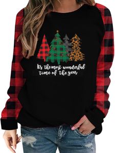 Damen Weihnachtspullover Langarmshirts Rundhals Pullover Christmas Sweatshirt Oberteile Stil s,Größe 4XL