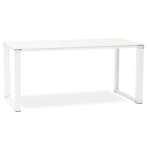 Kokoon® Schreibtisch / Besprechungstisch/ Office Desk WARNER 80x160x73 cm,Glas, Weiß,66,11 kg