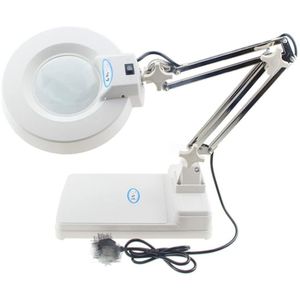 Elektronische LED-Schreibtischlampenlupe Einstellbares Licht 10X Super Bright 60LEDs zur Wartungsinspektion mit Stand-Top-Schreibtischlupe Lupe 10X