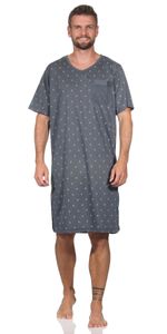 Herren Nachthemd Sommer Sleepshirt, Dunkelgrau/XL