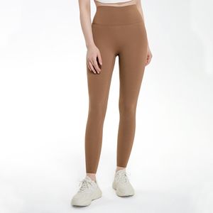 Leap Yoga-Hose mit hoher Taille, Bauchkontrolle, Workout, Lauf-Yoga-Leggings für Frauen – für Laufen, Radfahren, Yoga-Workout - Braun||M