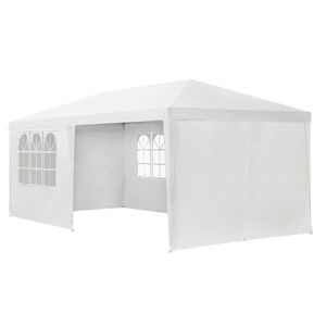 Juskys Partyzelt 3x6 m Weiß mit Dach & Seitenwänden - 18 m² Sonnenschutz Outdoor