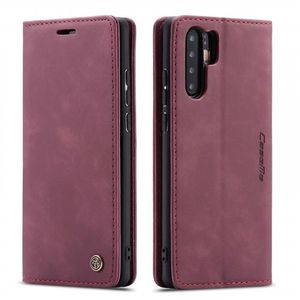 Handy Hülle für Huawei P30 Pro Klapphülle Bookcase Flip Cover Handy Tasche Etui Farbe: Weinrot