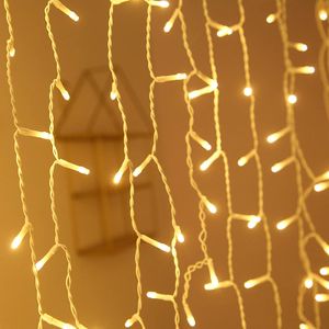 YARDIN 10M LED Lichterkette Lichterwand Lichtervorhang für Außen und Innen 400 LEDs Warmweiß Lichterkettenvorhang mit 8 Modi, IP44 Weihnachtsbeleuchtung Weihnachtsdeko Lichterdeko (10M, Wassertropfen)