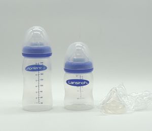 Lansinoh Babyflaschen Starter-Set - Flaschen in 160 ml & 240 ml - NaturalWave Sauger Größe S, M, L