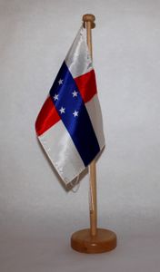 Tischflagge Niederländisch Antillen 25x15 cm mit Holzständer