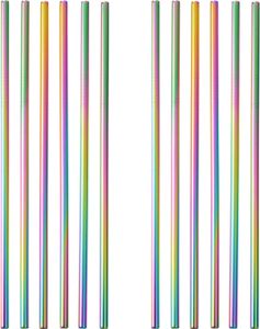 GRÄWE Edelstahl Trinkhalme 12er Set Regenbogen Gerade