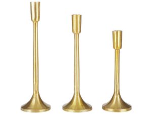 BELIANI Kerzenständer 3er Set Gold Aluminium Glamour Design Handgefertigt Tischdeko Accessoire Dekoartikel Deko Haushalt & Wohnen