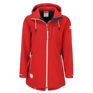 Dry Fashion Damen Softshellmantel Rerik - Softshelljacke Outdoor-Jacke Mantel Softshell in Rot Größe 38
