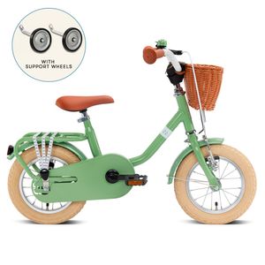 Puky Kinderfahrrad ab 3 Jahren Steel Classic 12 Retro Grün - Einschließlich Stützrädern