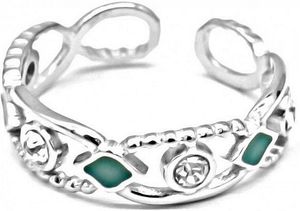 Damenring Edelstahl silber Damenschmuck Fingerring Ring Damen mit Steinen türkis grün