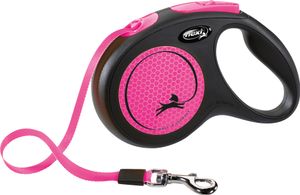 Flexi New Classic Neon Gurt-Roll-Leine - M / Pink