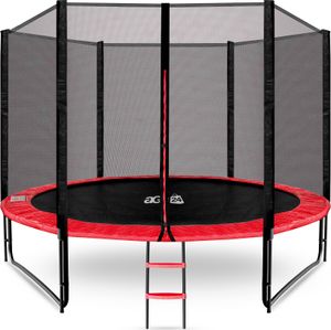 Aga SPORT PRO Trampolin 305 cm Rot + Sicherheitsnetz + Leiter