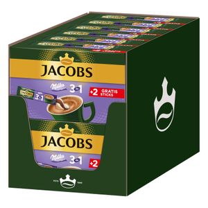 JACOBS Löskaffee 3in1 Milka®* 12x10+ 2 Sticks Instantkaffee löslich 144 Getränke