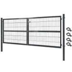 Záhradná brána Brána záhradný plot plot 300x120 cm dvojkrídlová kovová záhradná brána pre plot z pletiva Uzamykateľná vrátane stĺpika Sivá V2Aox Záhradná brána Brána záhradný plot plot 300x120 cm dvojkrídlová kovová záhradná brána pre plot z pletiva Uzamykateľná vrátane stĺpika Sivá V2Aox